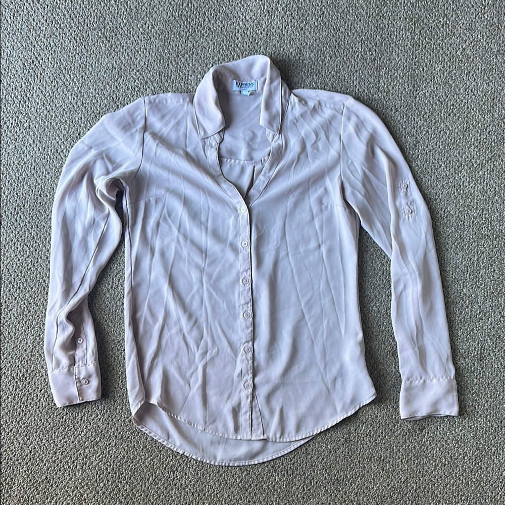 Express Light Pink Button Down Shirt